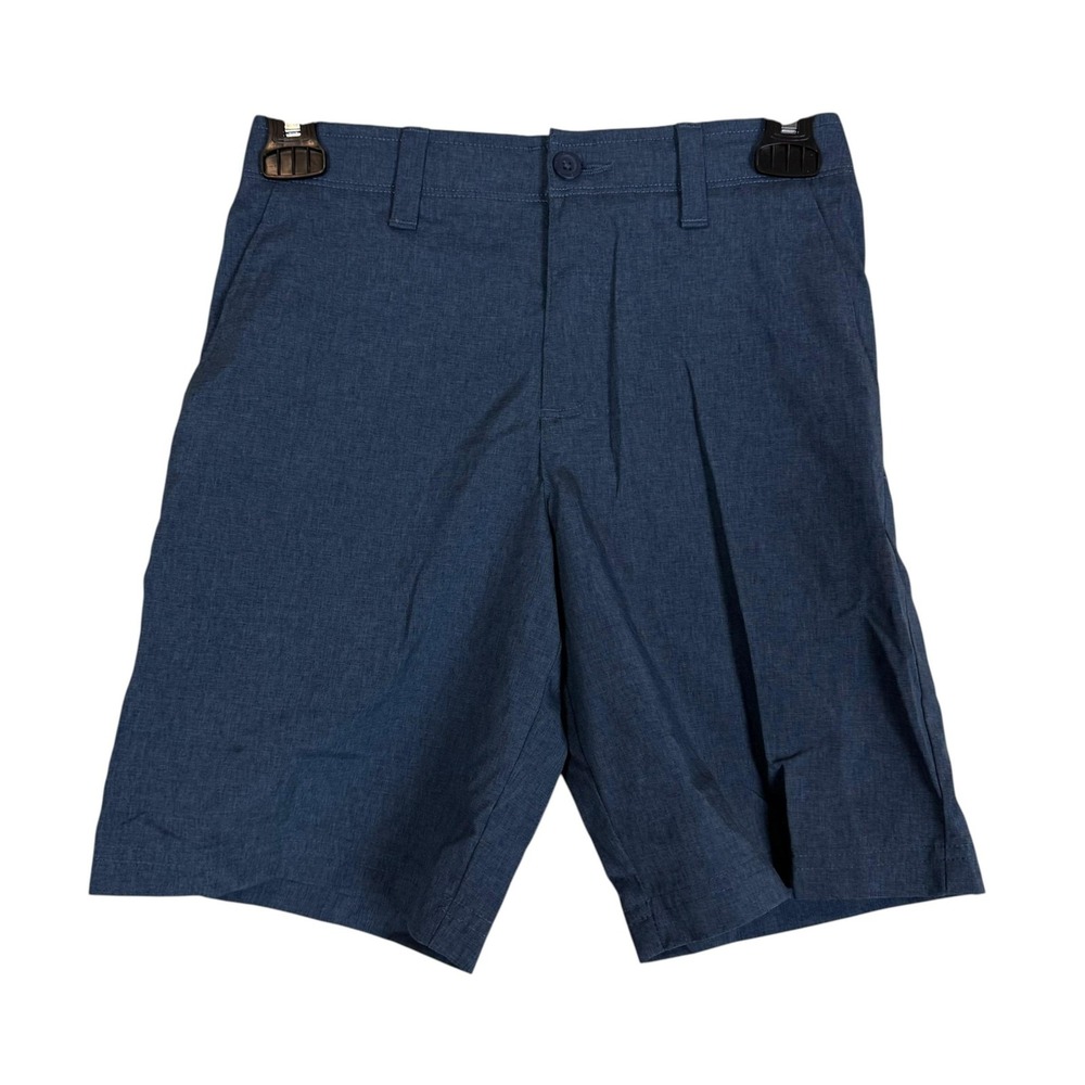 Nicklaus Shorts Kids 10 Blue Chino Golf Twill Stretch 7 Inseam Zip Pocket Summer